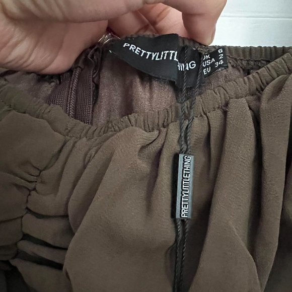 PrettyLittleThing Womens Brown and Khaki Dress - Picture 3 of 4